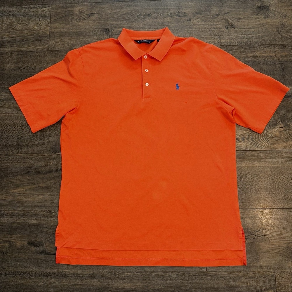 Vtg Polo Ralph Lauren Golf Orange Performance Blue Pony Glen View Club Mens L